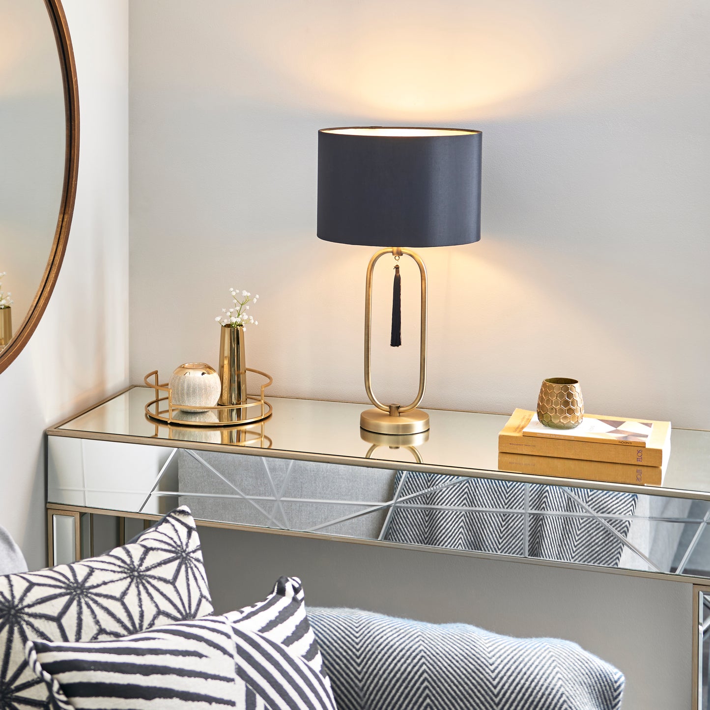 Tassel Antique Brass Table Lamp