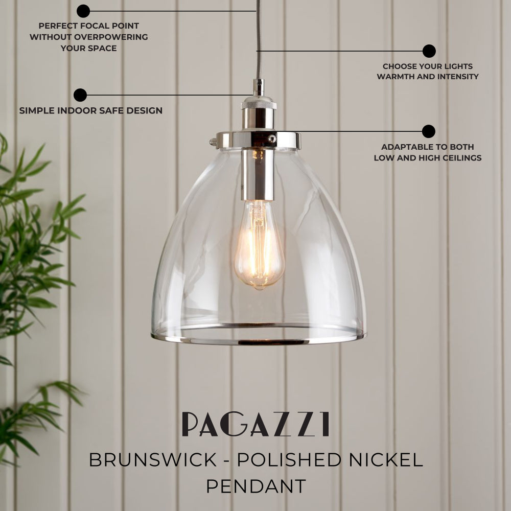 Brunswick Polished Nickel Ceiling Pendant