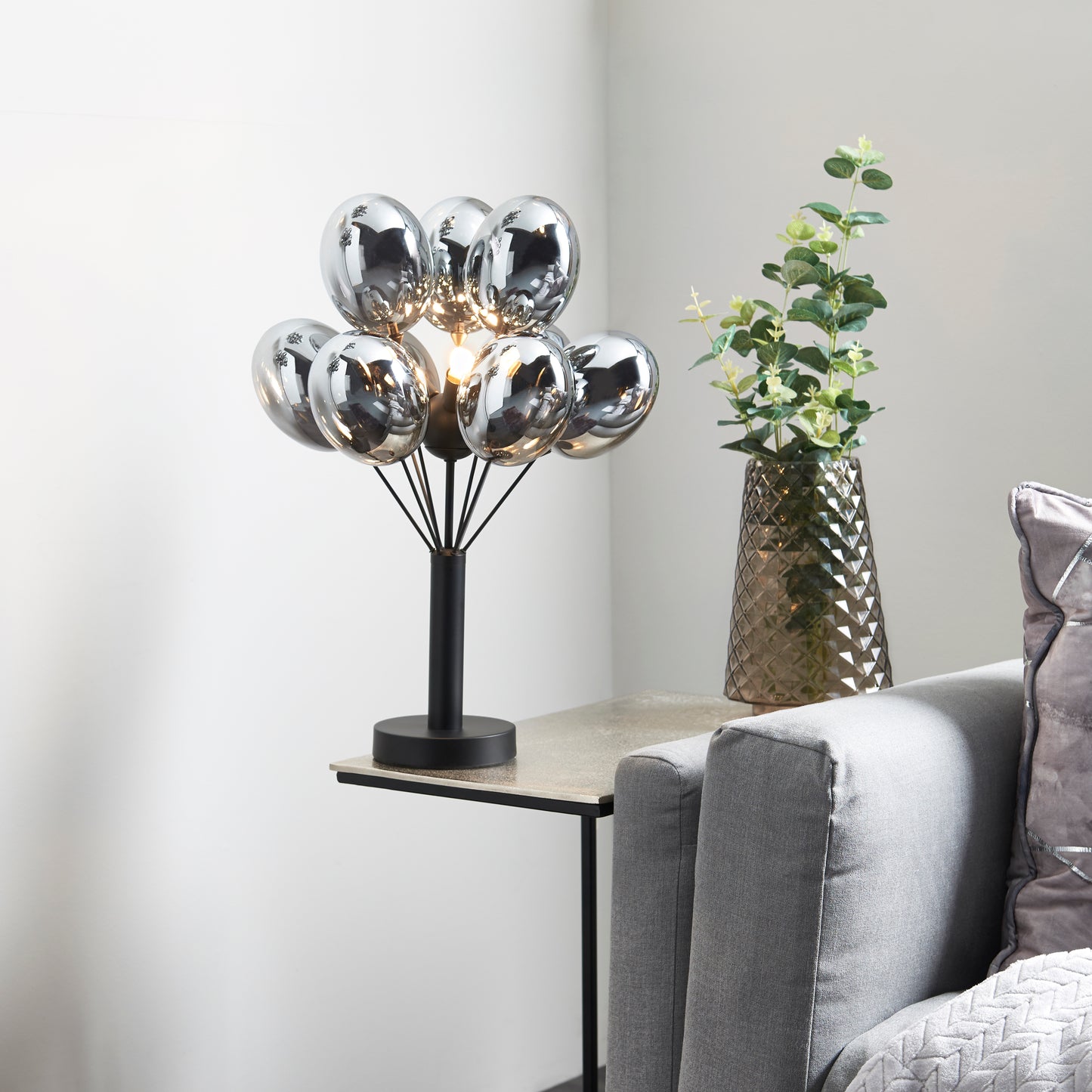 Tatum Matte Black Glass Table Lamp