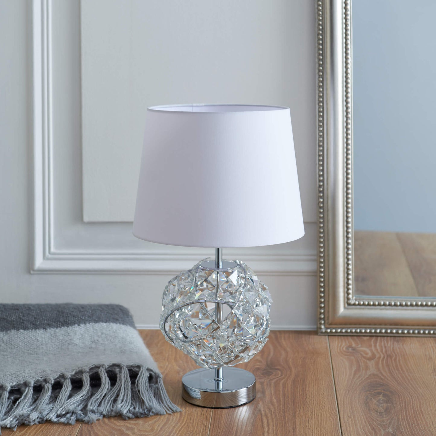Monaco Chrome and Glass Table Lamp