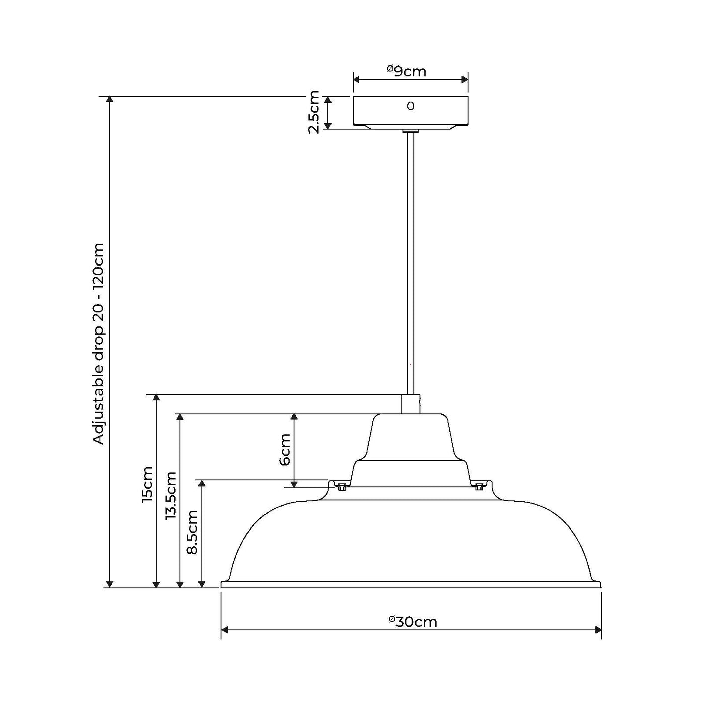 Bakewell Teal Ceiling Pendant