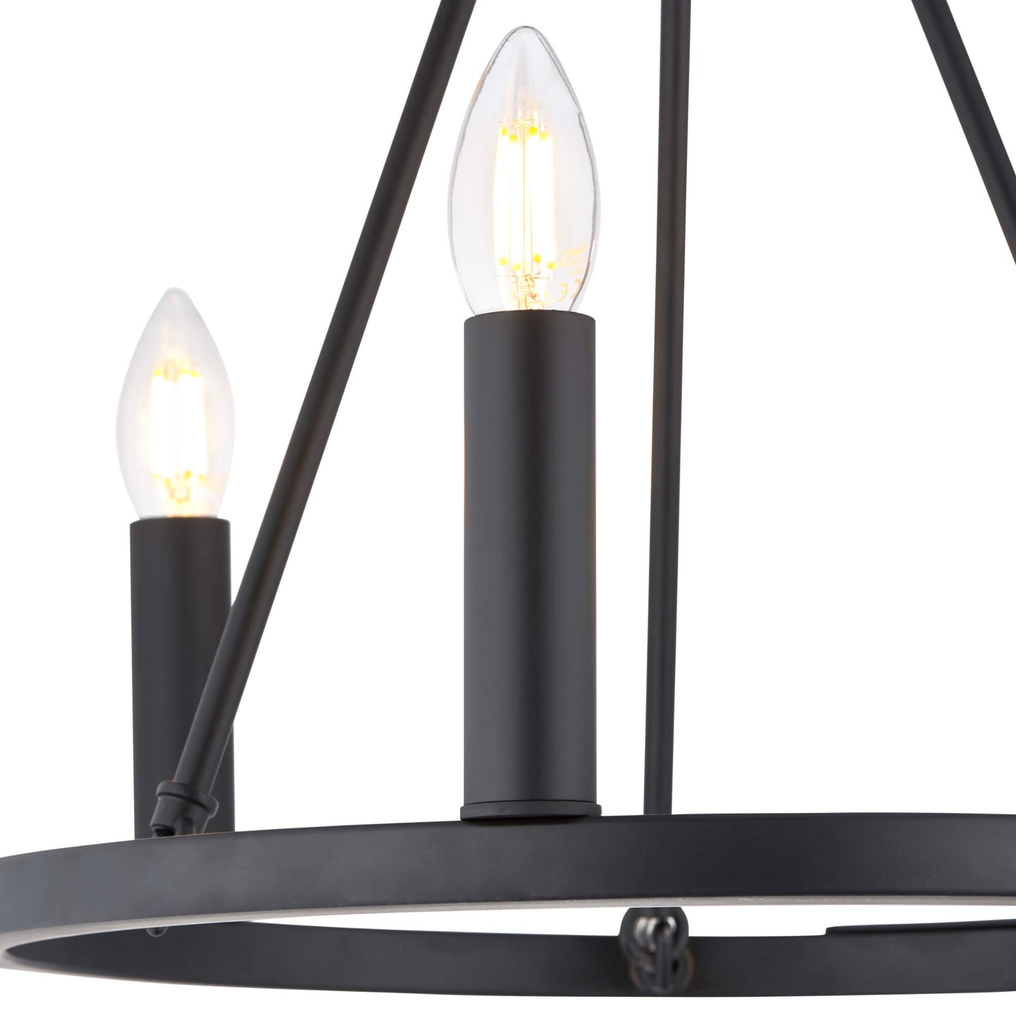 Parley 3 Light Black Semi Flush Ceiling Light