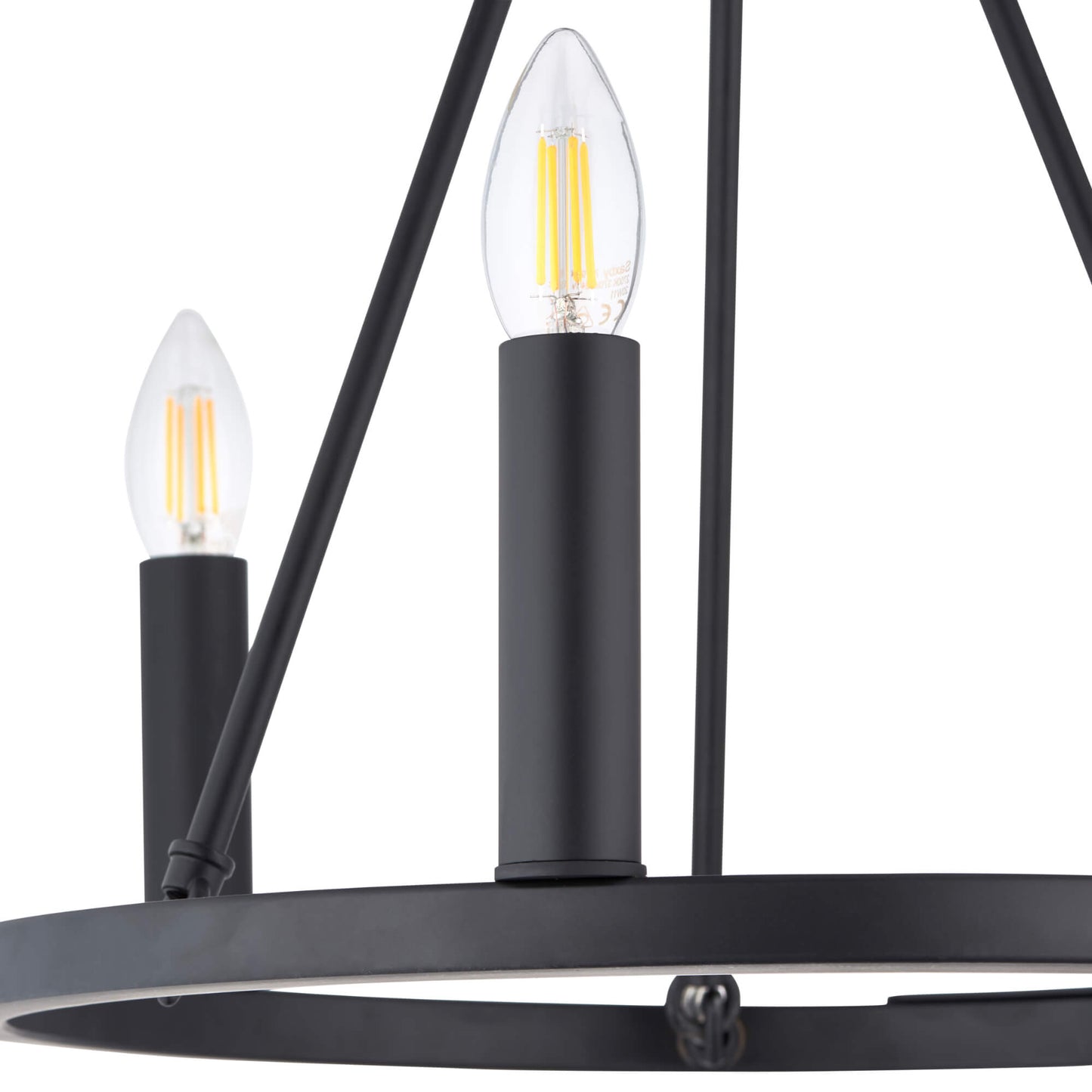 Parley 3 Light Black Semi Flush Ceiling Light