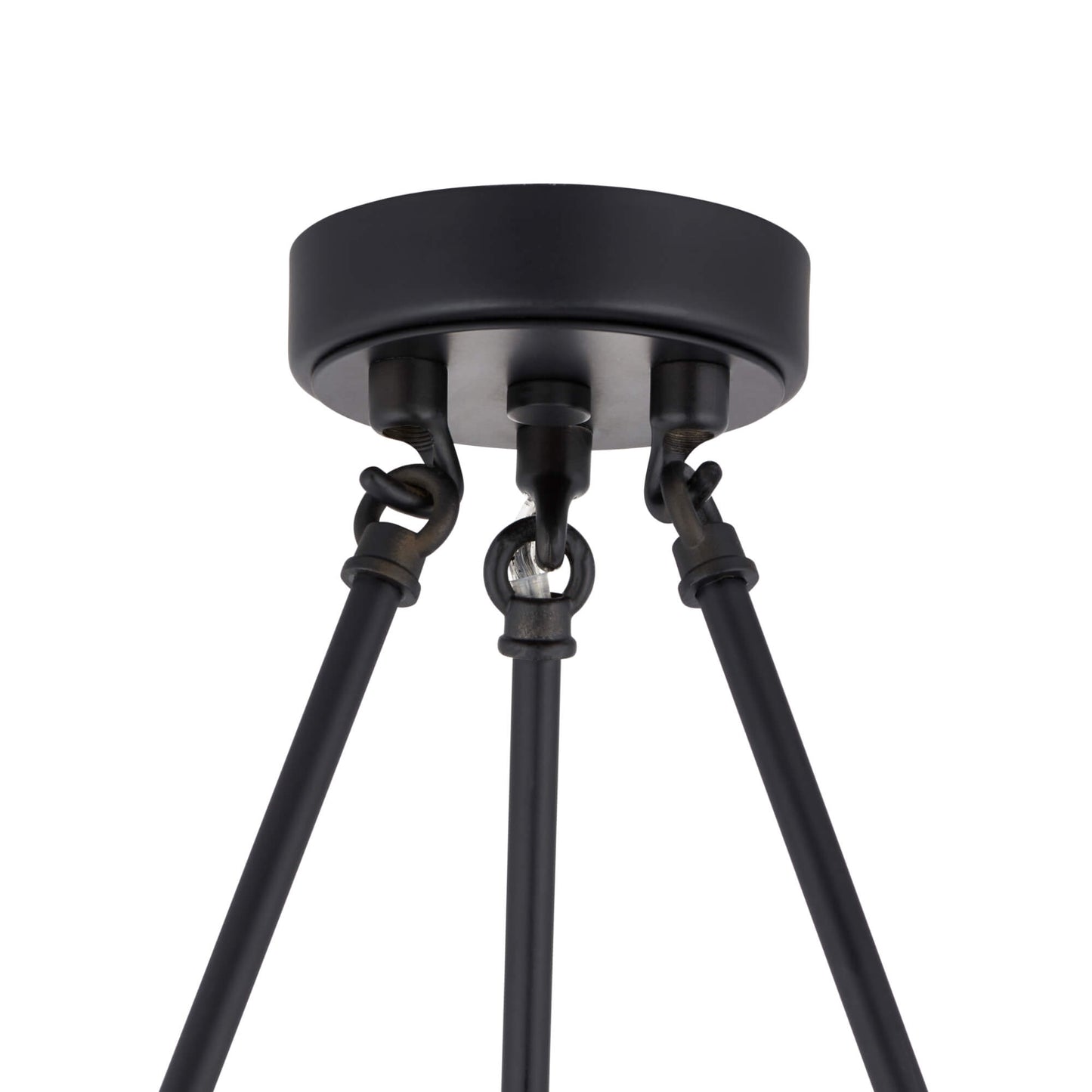 Parley 3 Light Black Semi Flush Ceiling Light