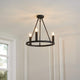Parley 3 Light Black Semi Flush Ceiling Light