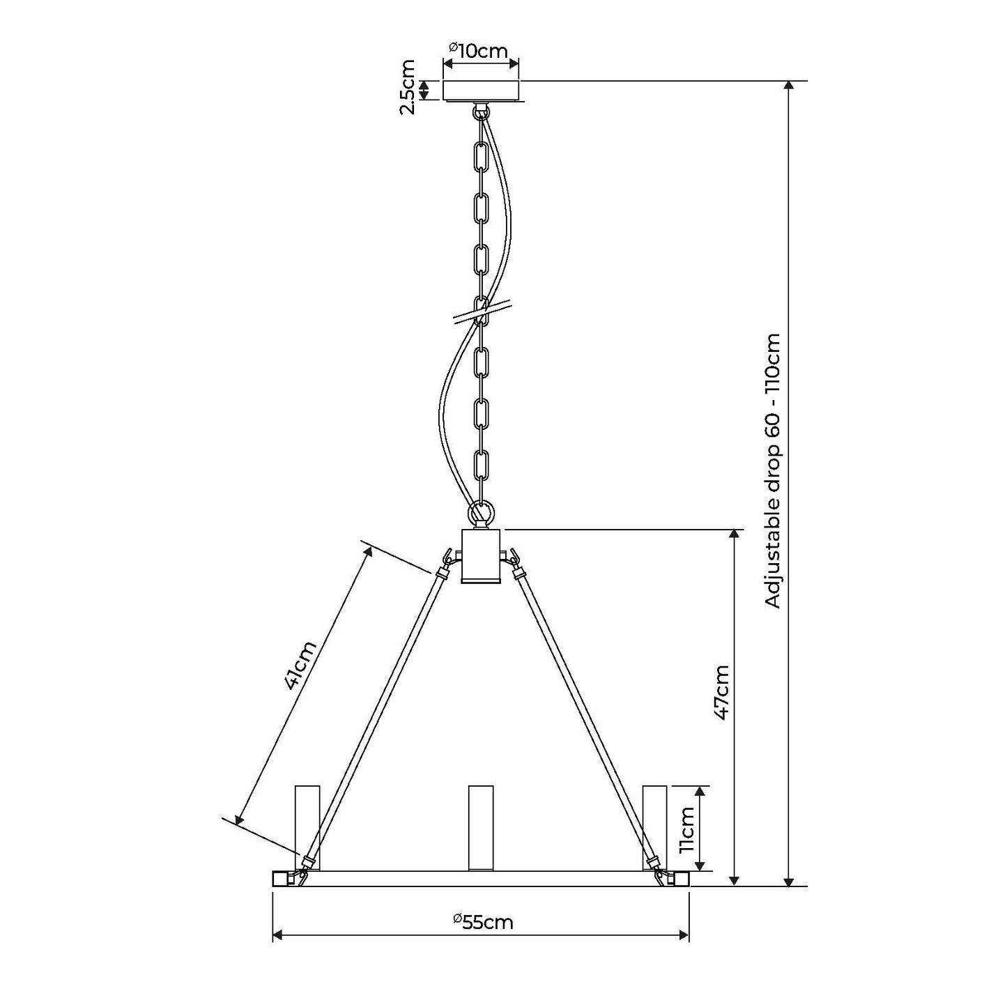 Parley 6 Light Black Ceiling Pendant