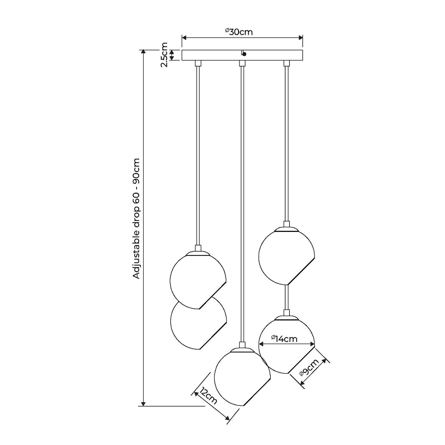 Branco Multi Light Ceiling Light Pendant