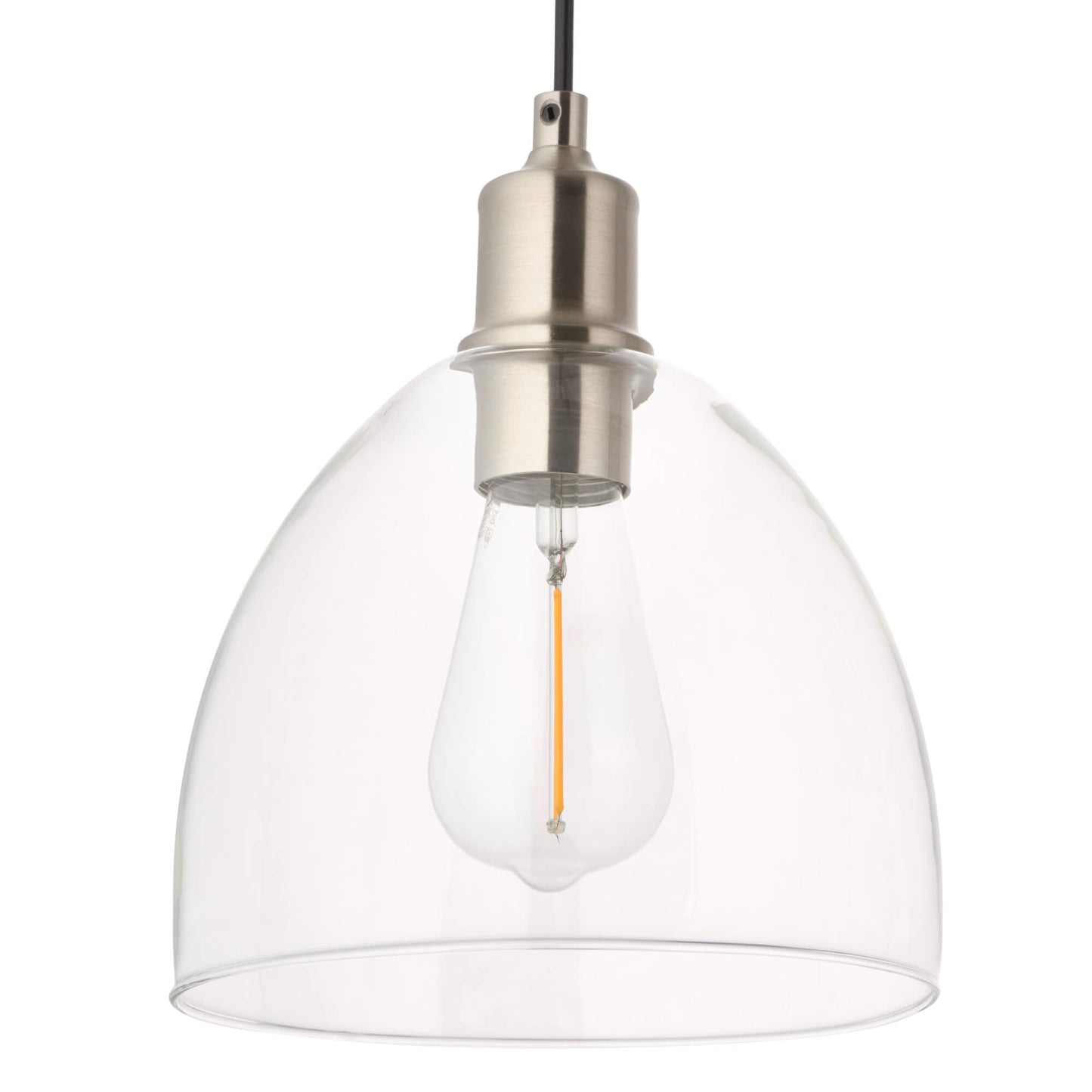 Jacob 3 Light Nickel and Glass Ceiling Pendant Bar