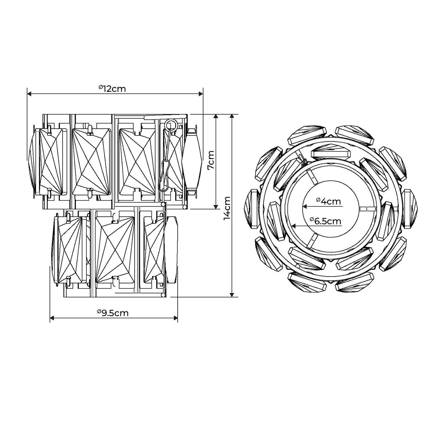 Darla Small Chrome Ceiling Light Pendant