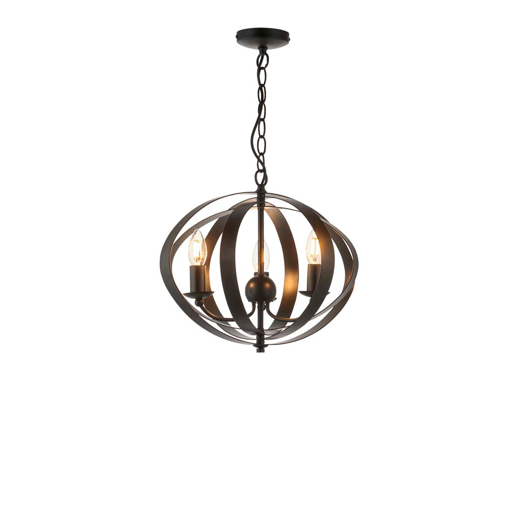 Midnight 3 Light Matte Black Pendant Ceiling Light