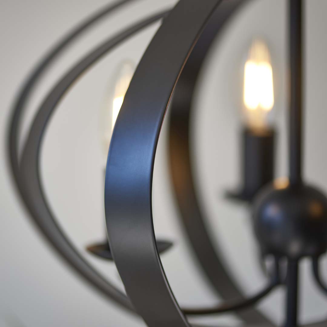 Midnight 3 Light Matte Black Pendant Ceiling Light