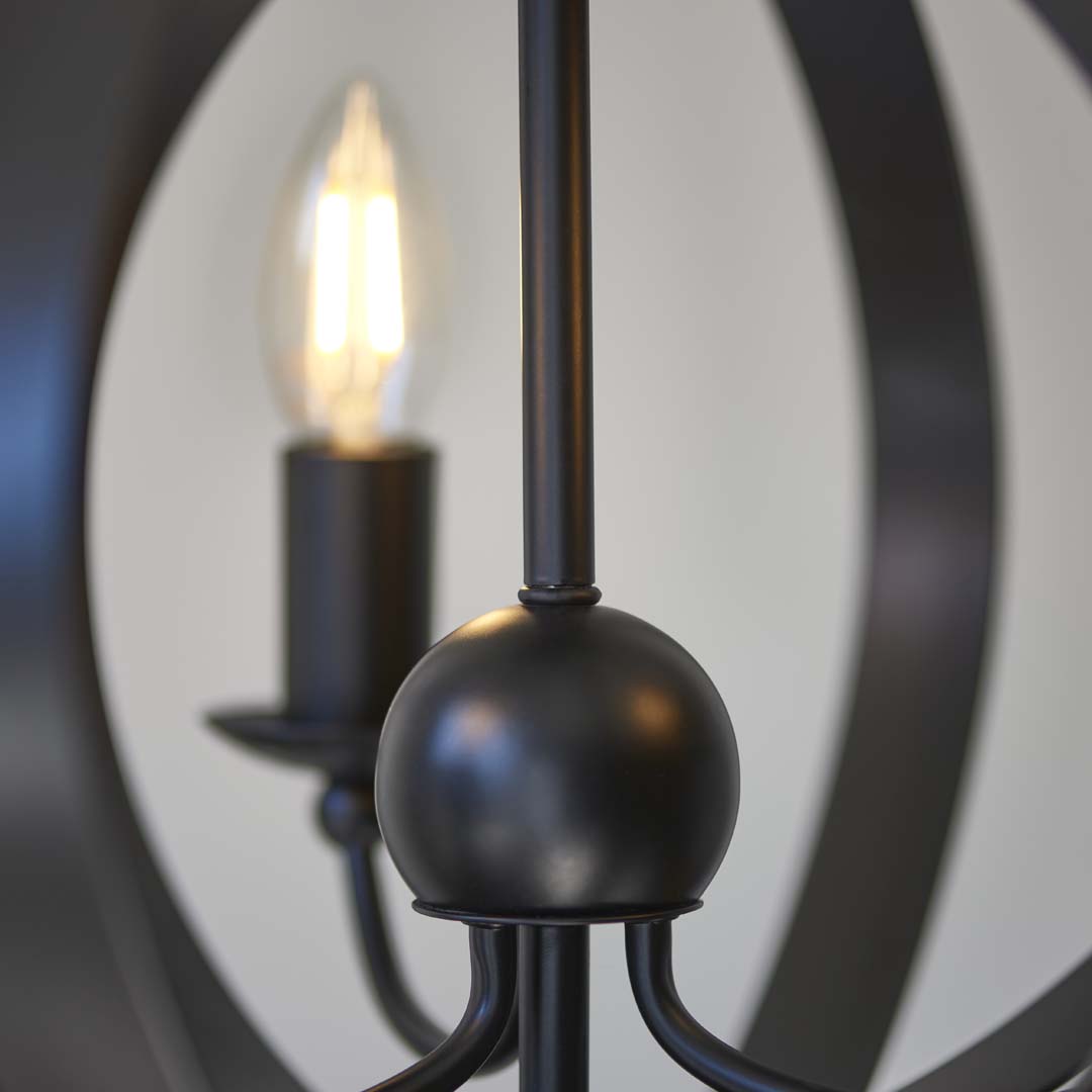 Midnight 3 Light Matte Black Pendant Ceiling Light