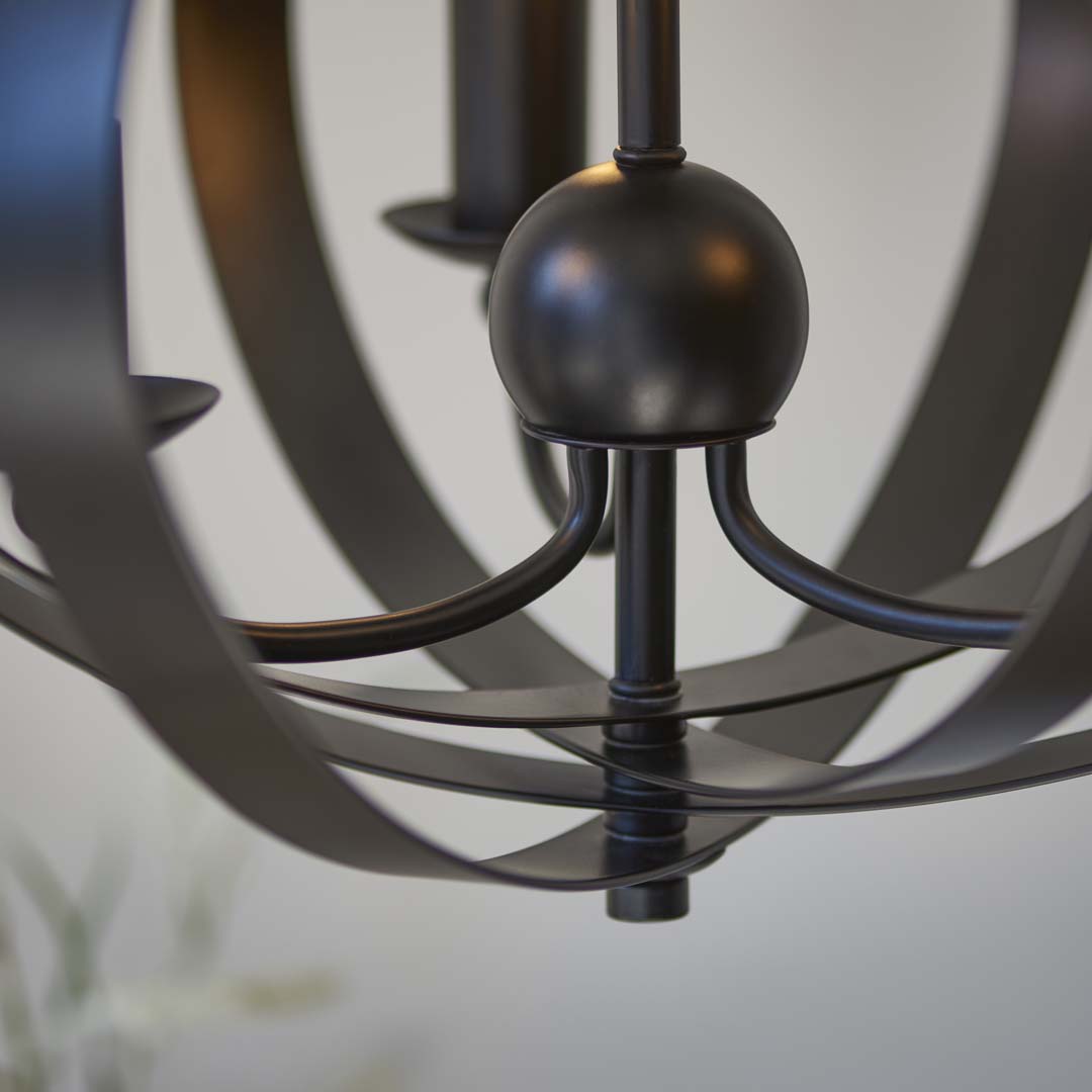 Midnight 3 Light Matte Black Pendant Ceiling Light