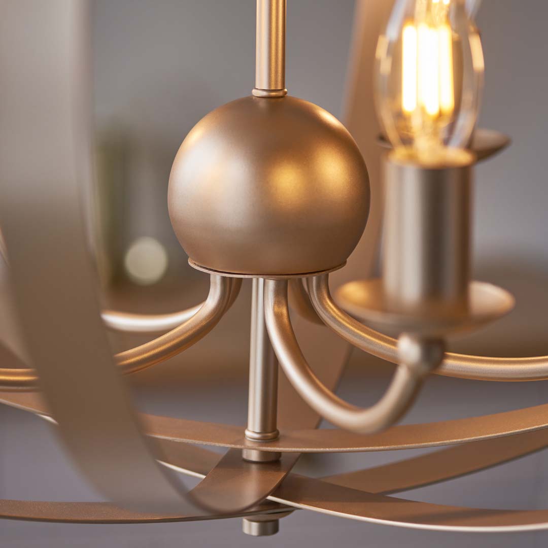 Midnight 5 Light Satin Gold Pendant Ceiling Light
