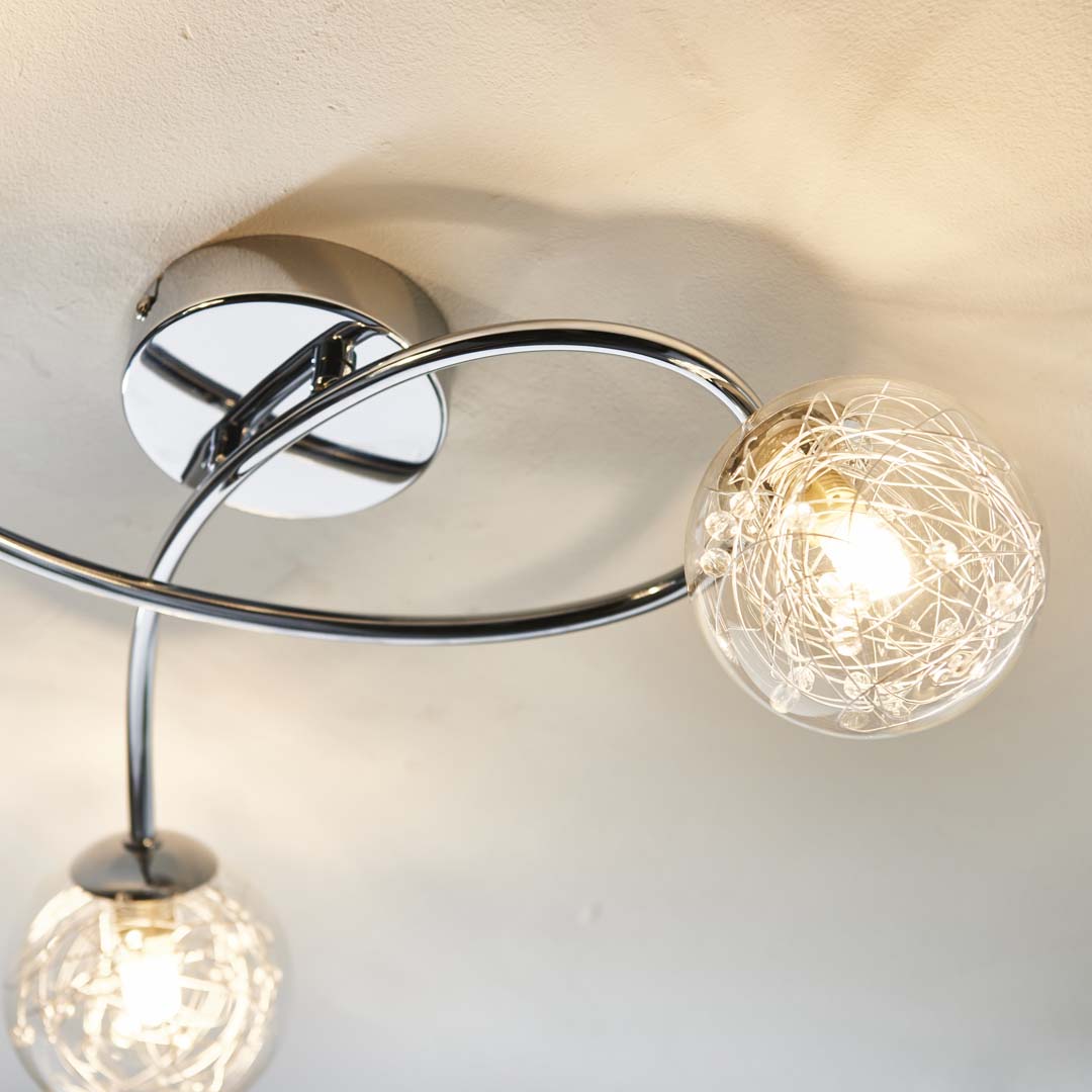 Jaymie 3-Light Chrome Semi-Flush Ceiling Light