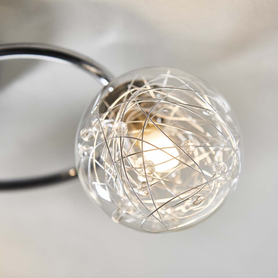 Jaymie 3-Light Chrome Semi-Flush Ceiling Light