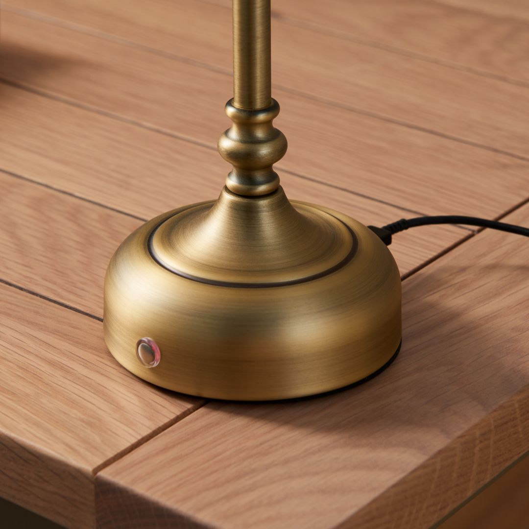 Fable Antique Brass LED Rechargeable Touch Table Lamp