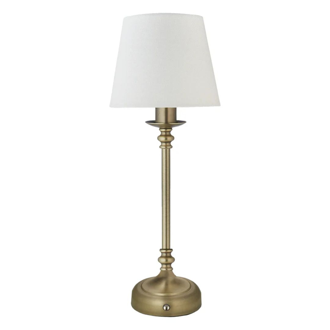 Fable Antique Brass LED Rechargeable Touch Table Lamp