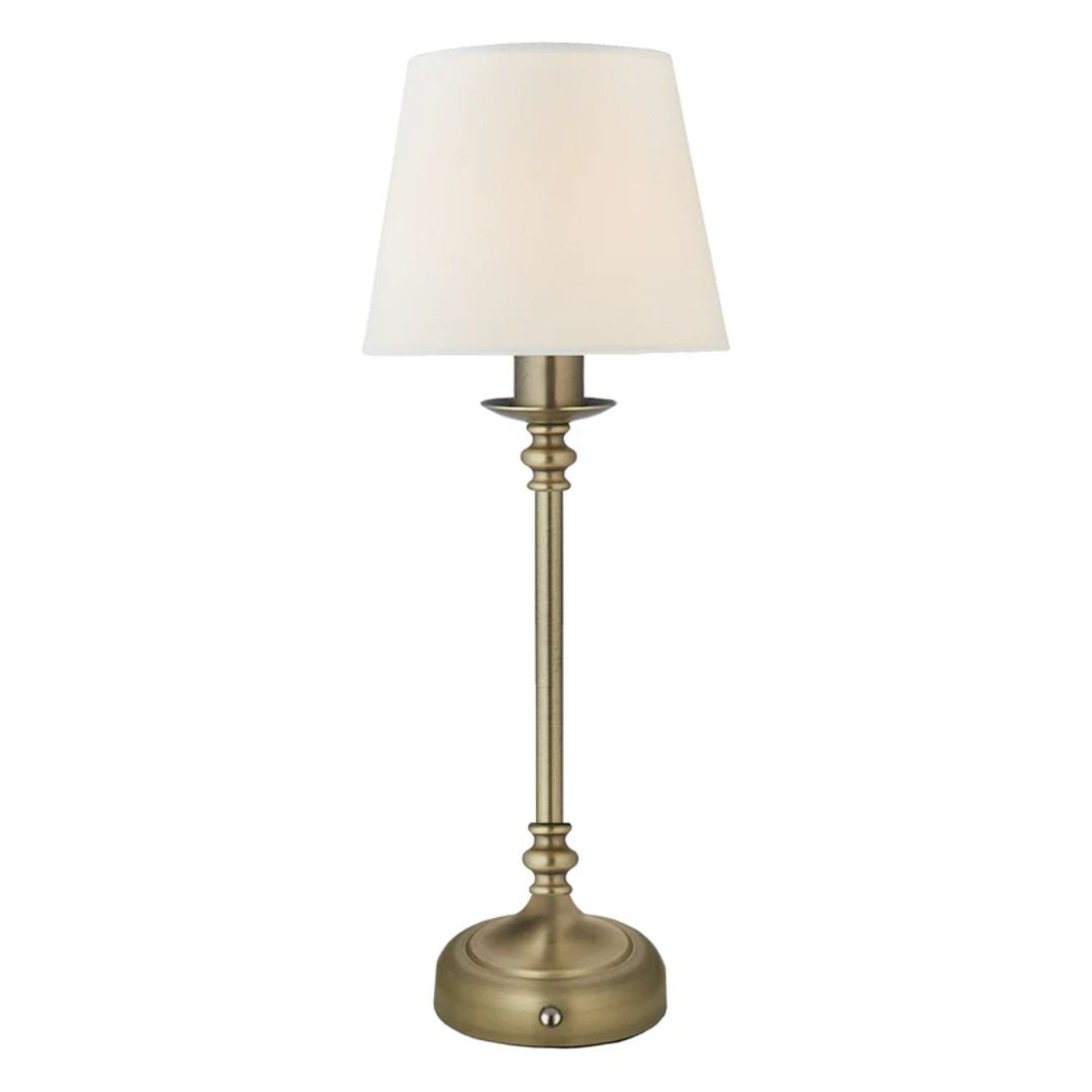 Fable Antique Brass LED Rechargeable Touch Table Lamp