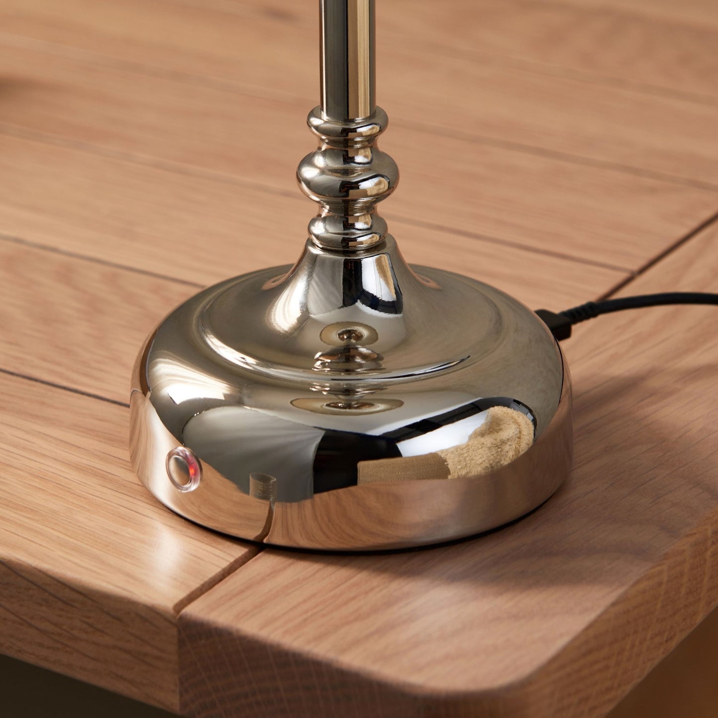 Fable Polished Chrome LED Rechargeable Touch Table Lamp
