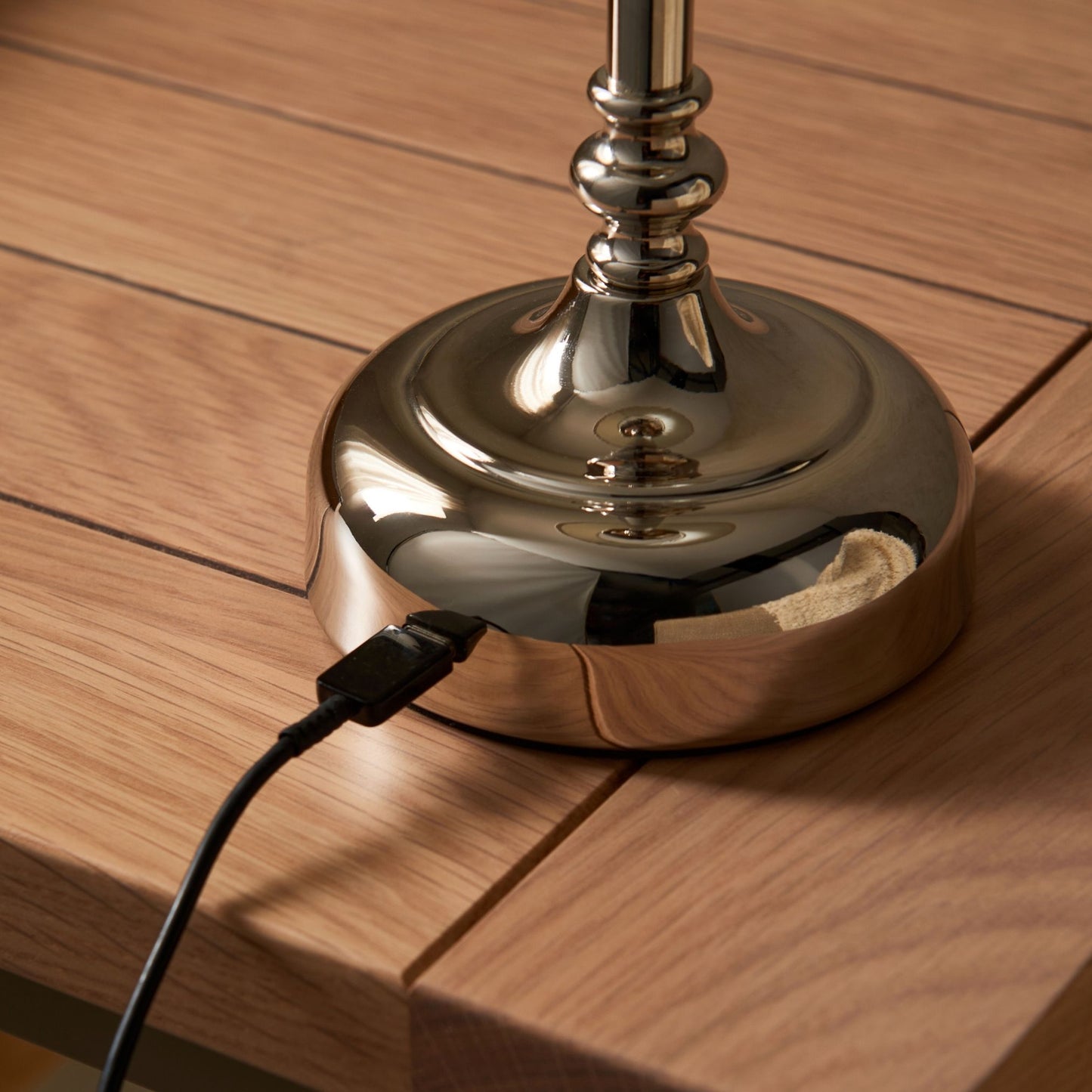 Fable Polished Chrome LED Rechargeable Touch Table Lamp