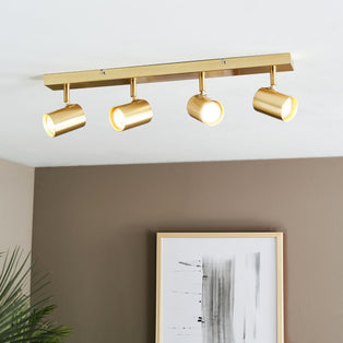 Hereford 4 Light Satin Gold Ceiling Spotlight Bar