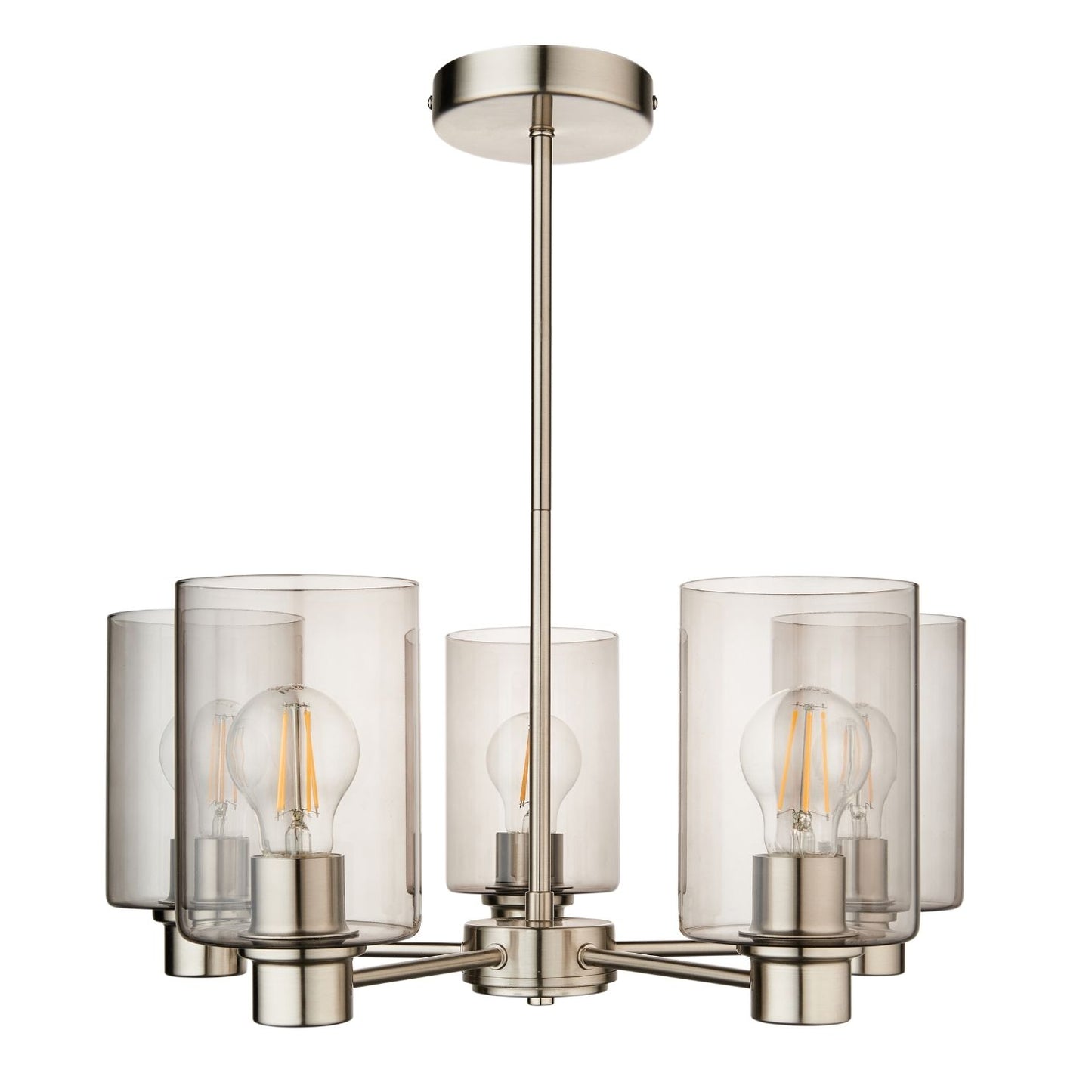 Kingsholm 5 Light Satin Nickel Semi Flush Ceiling Light