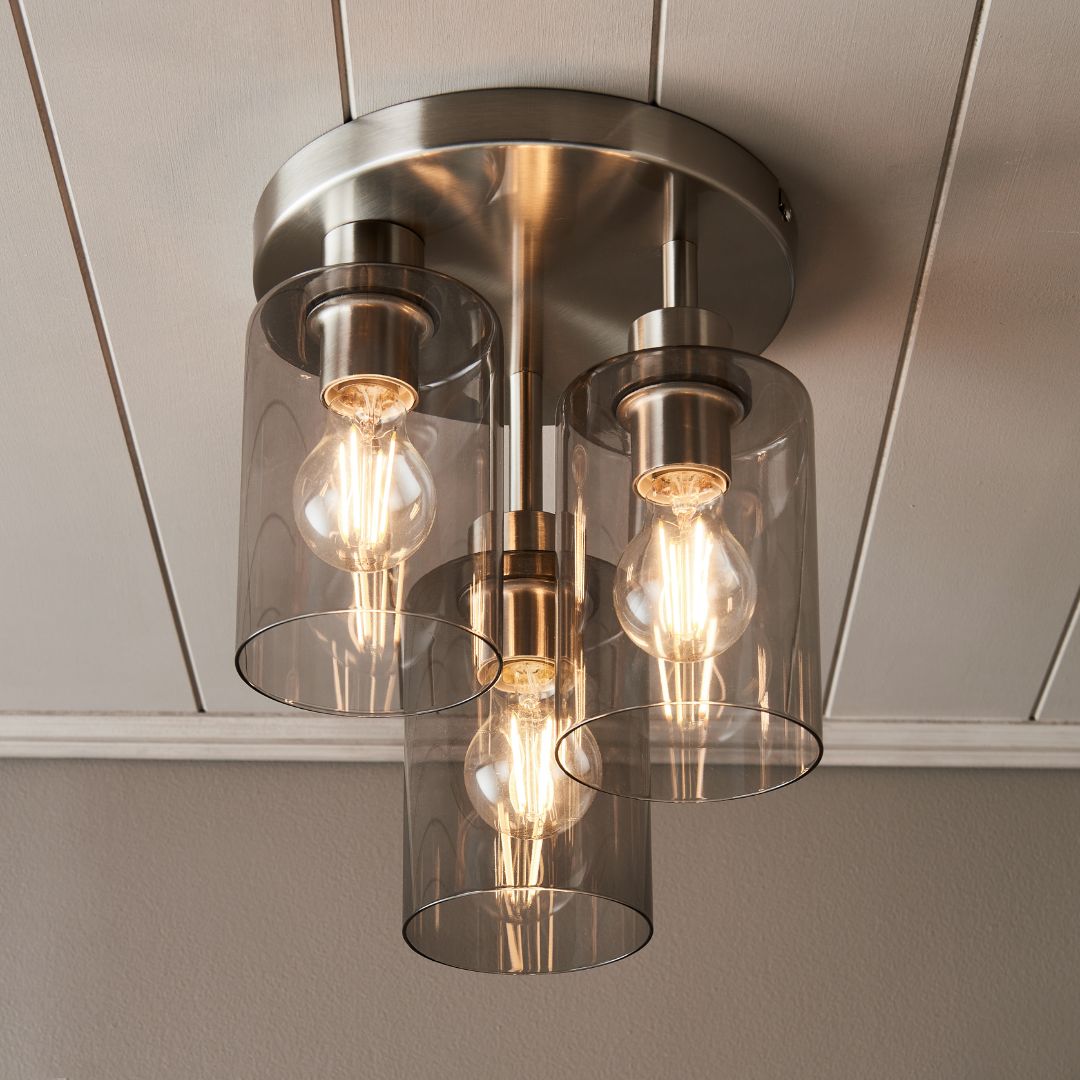 Kingsholm 3 Light - Satin Nickel (30cm)