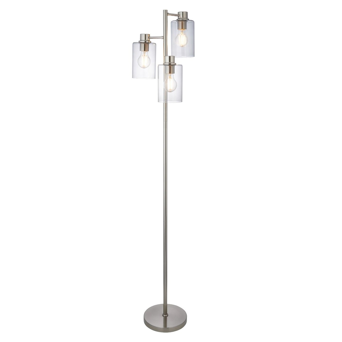 Kingsholm 3 Light Satin Nickel Floor Lamp