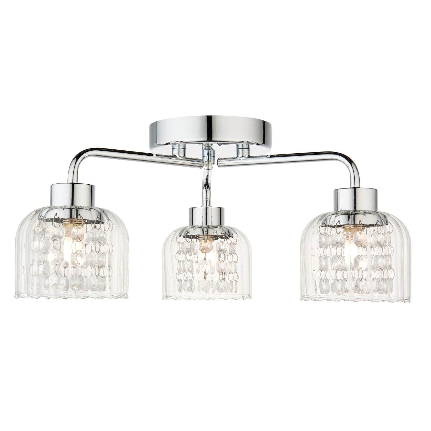 Yarrow 3 Light Polished Chrome Semi Flush Ceiling Light