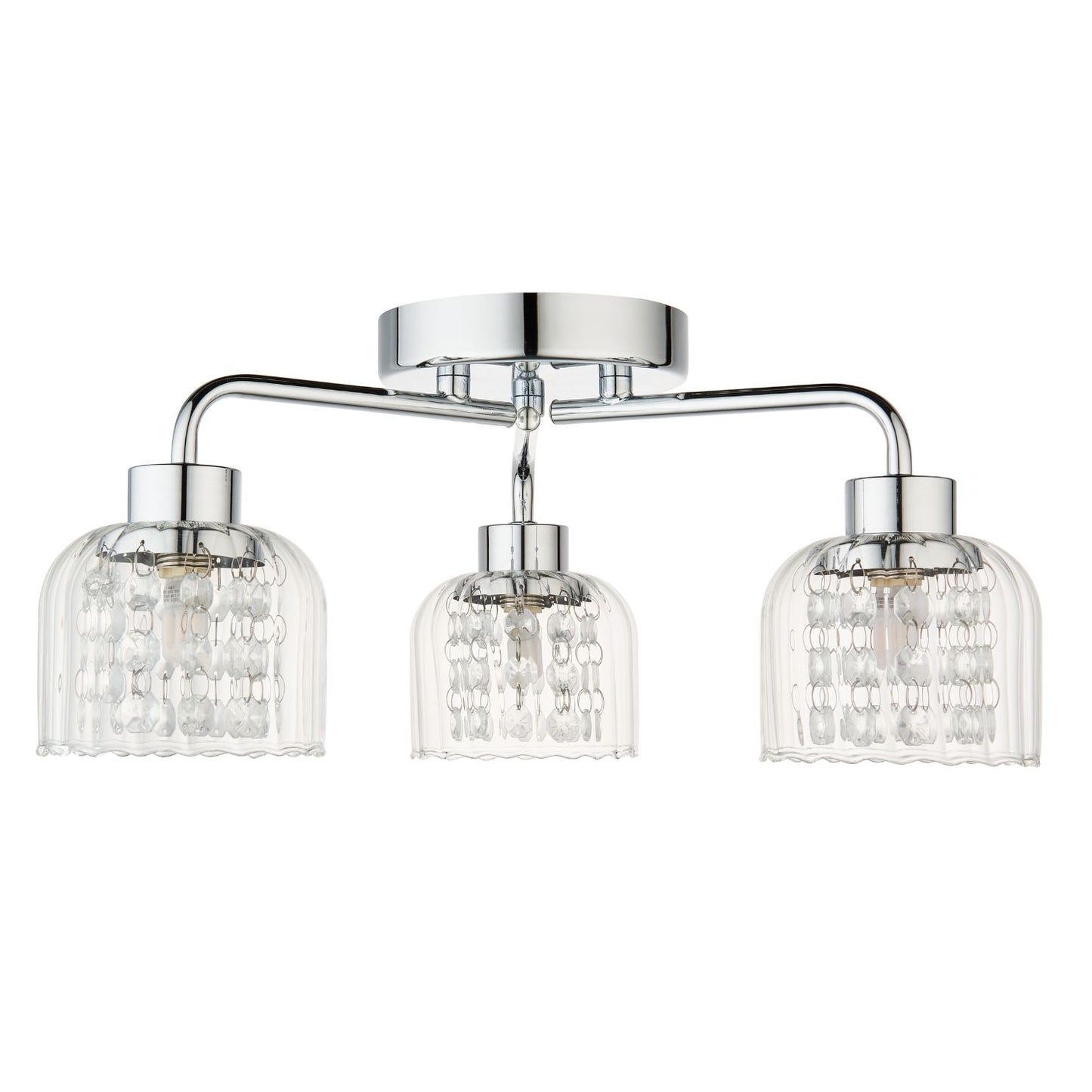 Yarrow 3 Light Polished Chrome Semi Flush Ceiling Light