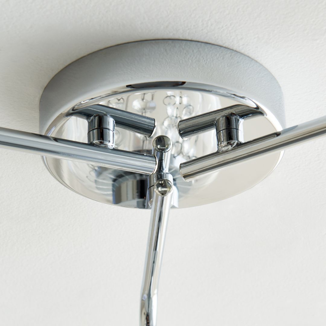 Yarrow 3 Light Polished Chrome Semi Flush Ceiling Light