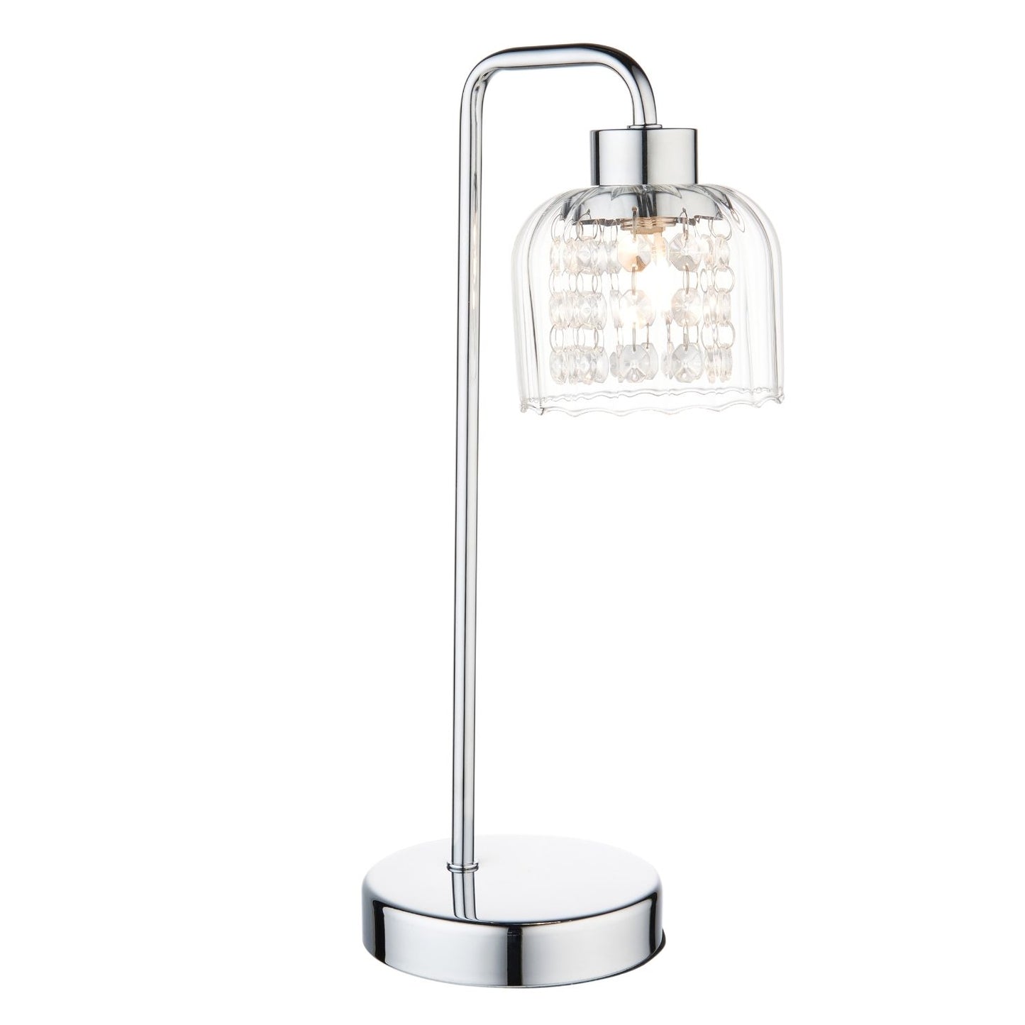 Yarrow Polished Chrome & Glass Table Lamp