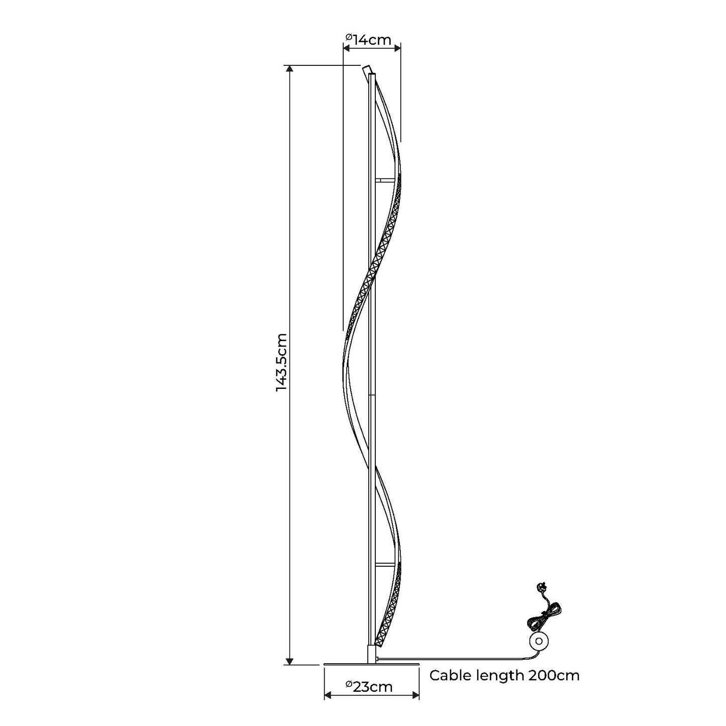 Hyde Matte Black And Crystal LED Floor Lamp