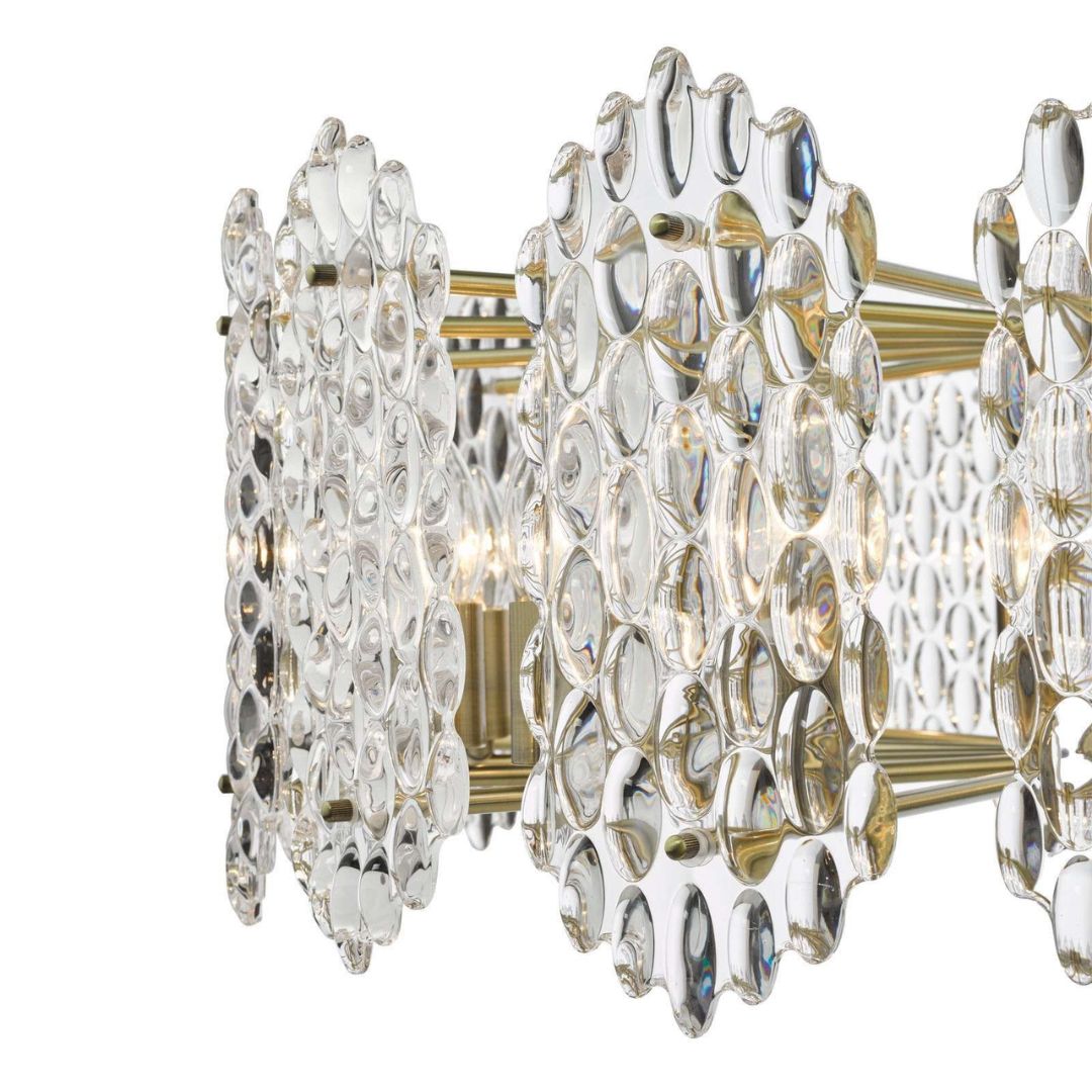 Porthos Antique Brass & Crystal Ceiling Pendant