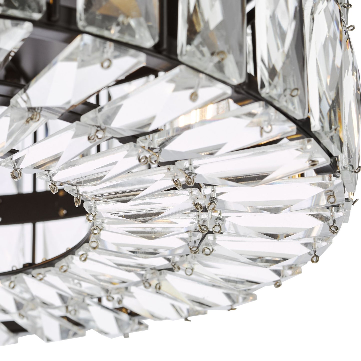 Relena 4 Light Black & Crystal Flush Ceiling Light