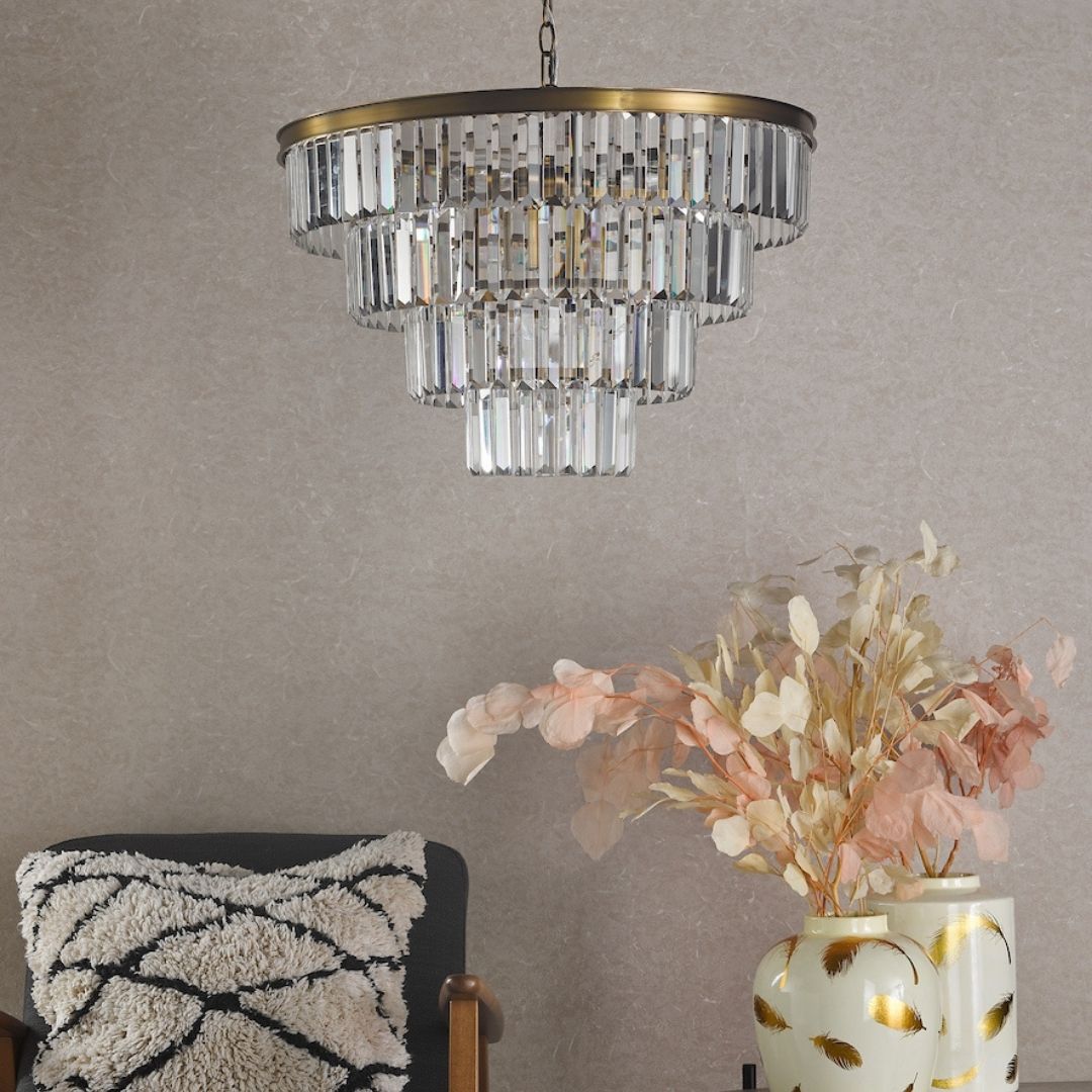 Rhapsody 6-Light Natural Brass Pendant