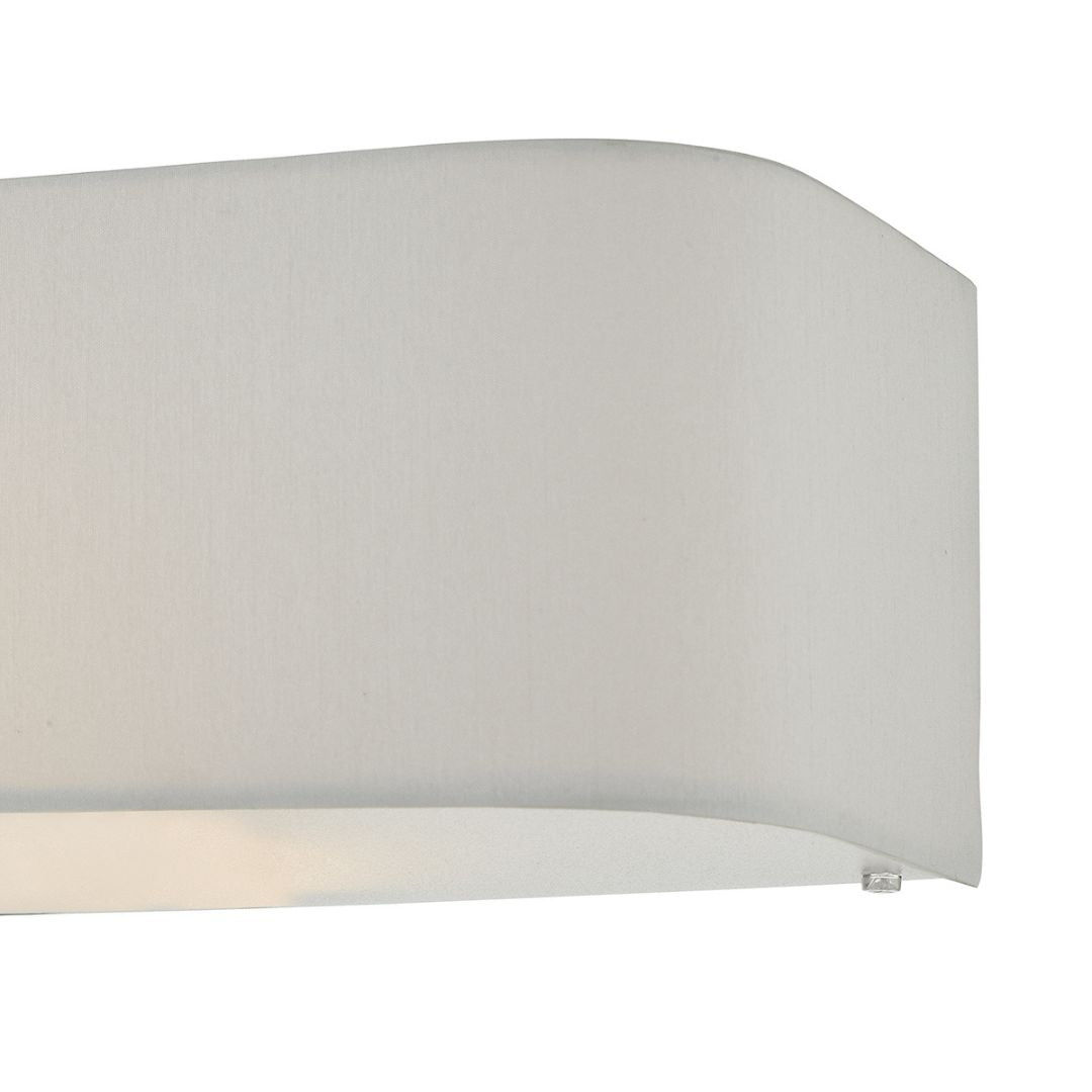 Ronda 2 Light Faux Silk Ivory Wall Light