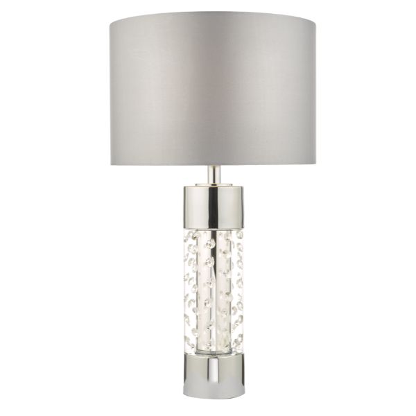 Rosana Large Polished Chrome & Crystal Table Lamp