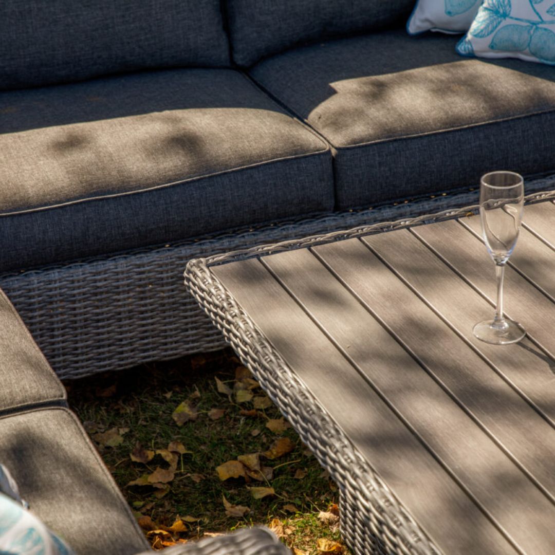 Palma 6 Seater Corner Outdoor Dining Set with Benches Dark