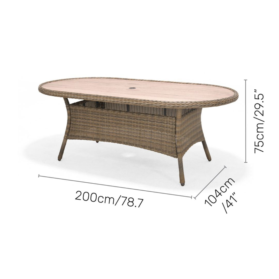 Martinique 6 Seater Rounded Outdoor Dining Set