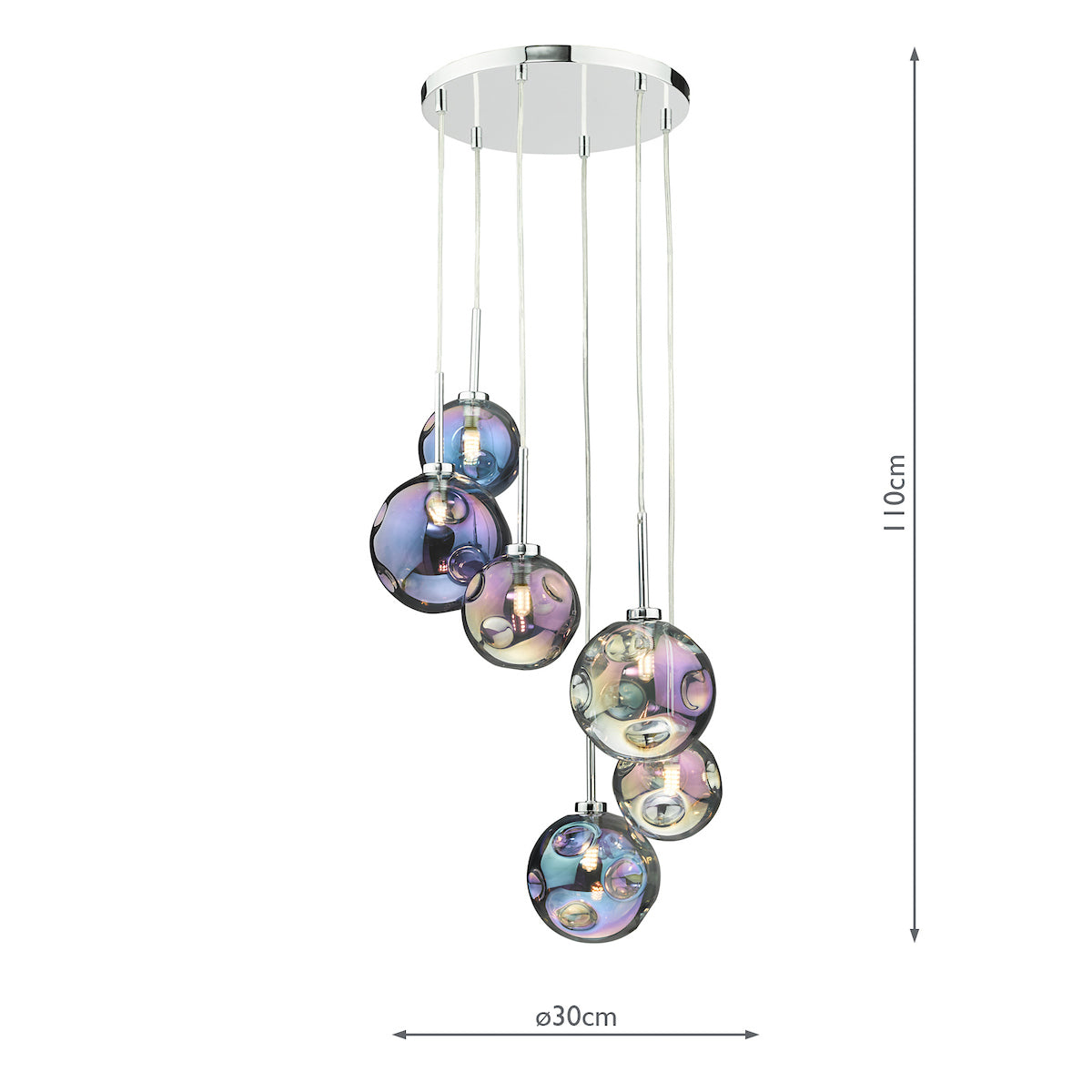 Salga Iridescent Glass Ceiling Pendant