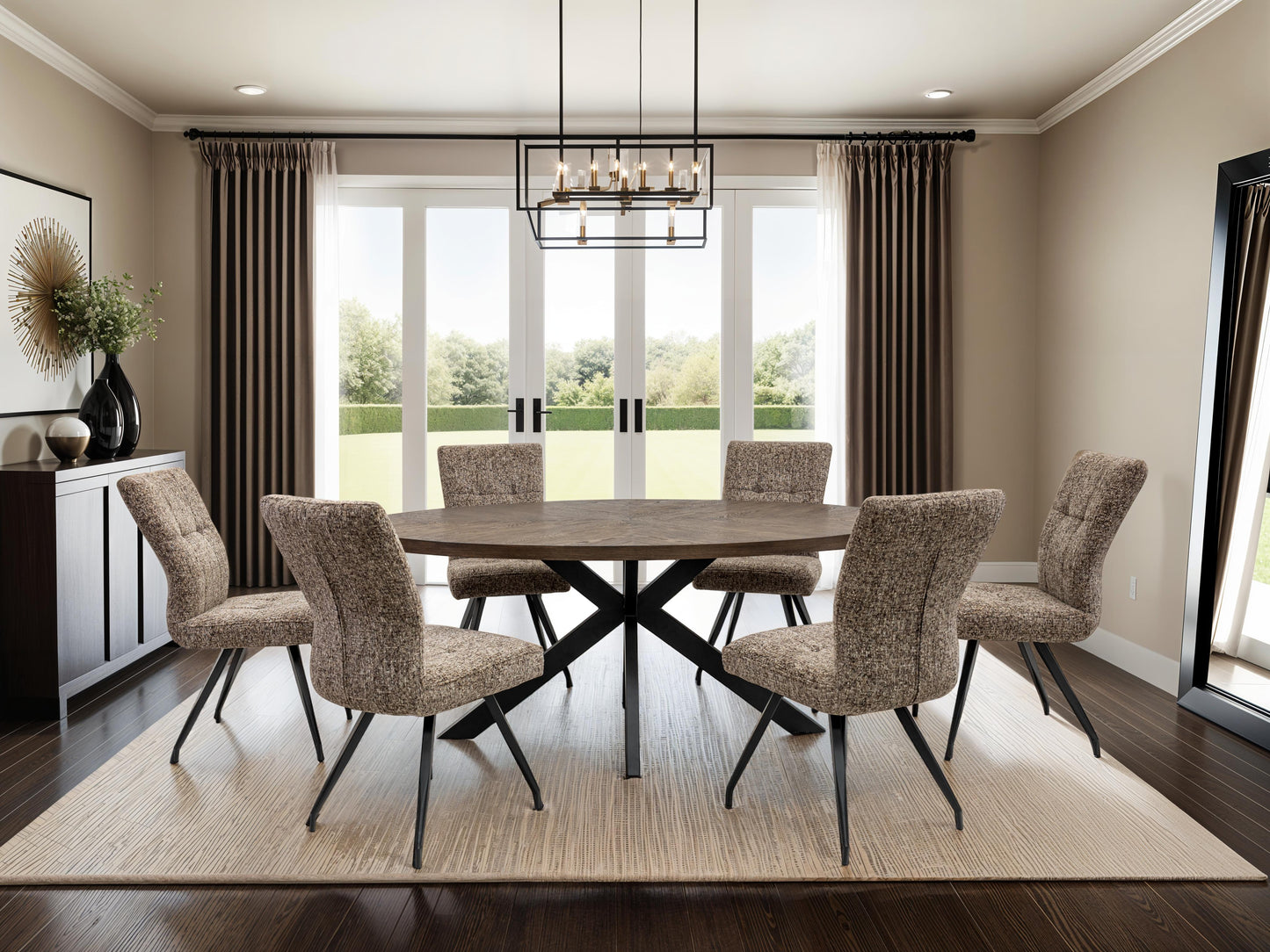 Orlando 1.8M Oval Dining Set with 6 Arabella Chairs
