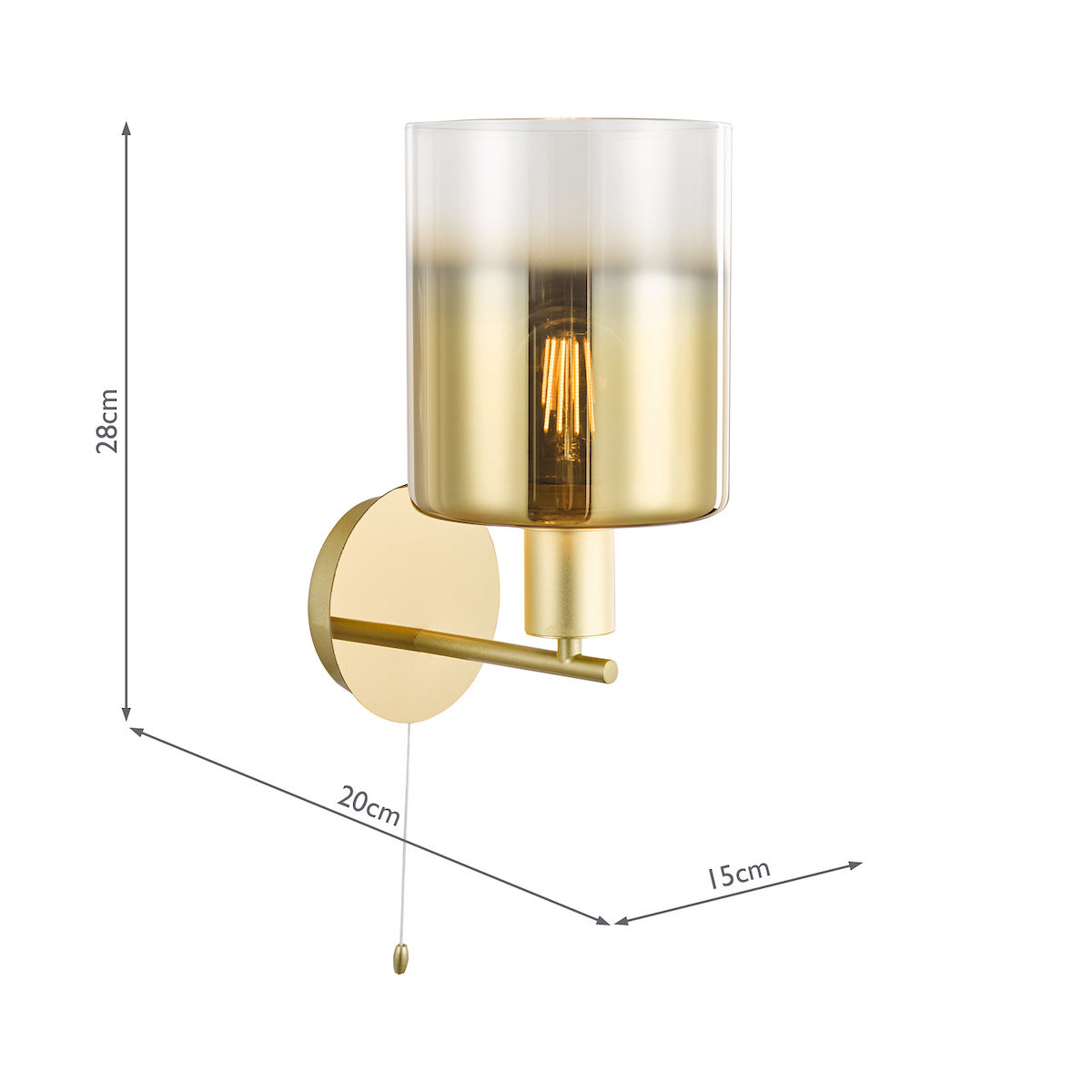 Savannah Satin Gold Wall Light