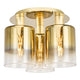 Savannah 3-Light Satin Gold Flush Ceiling Light