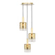 Savannah 3-Light Satin Gold Cluster Pendant