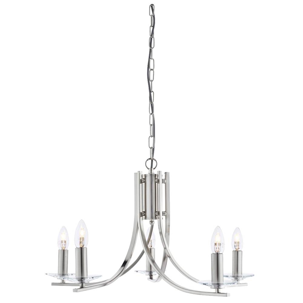 Ascona 5-Light Satin Silver Chandelier Ceiling Light