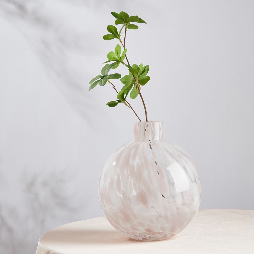 Venezia White Glass Vase