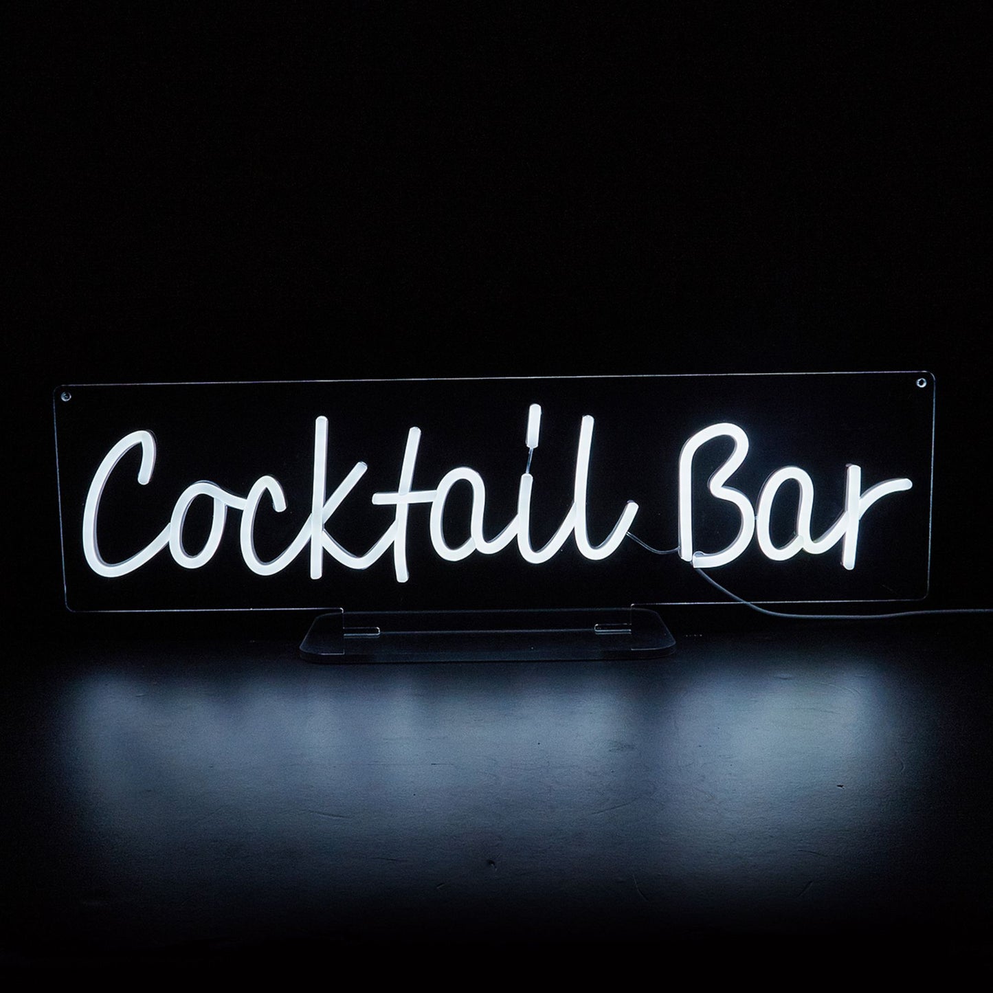 Cocktail Bar White LED Neon Sign