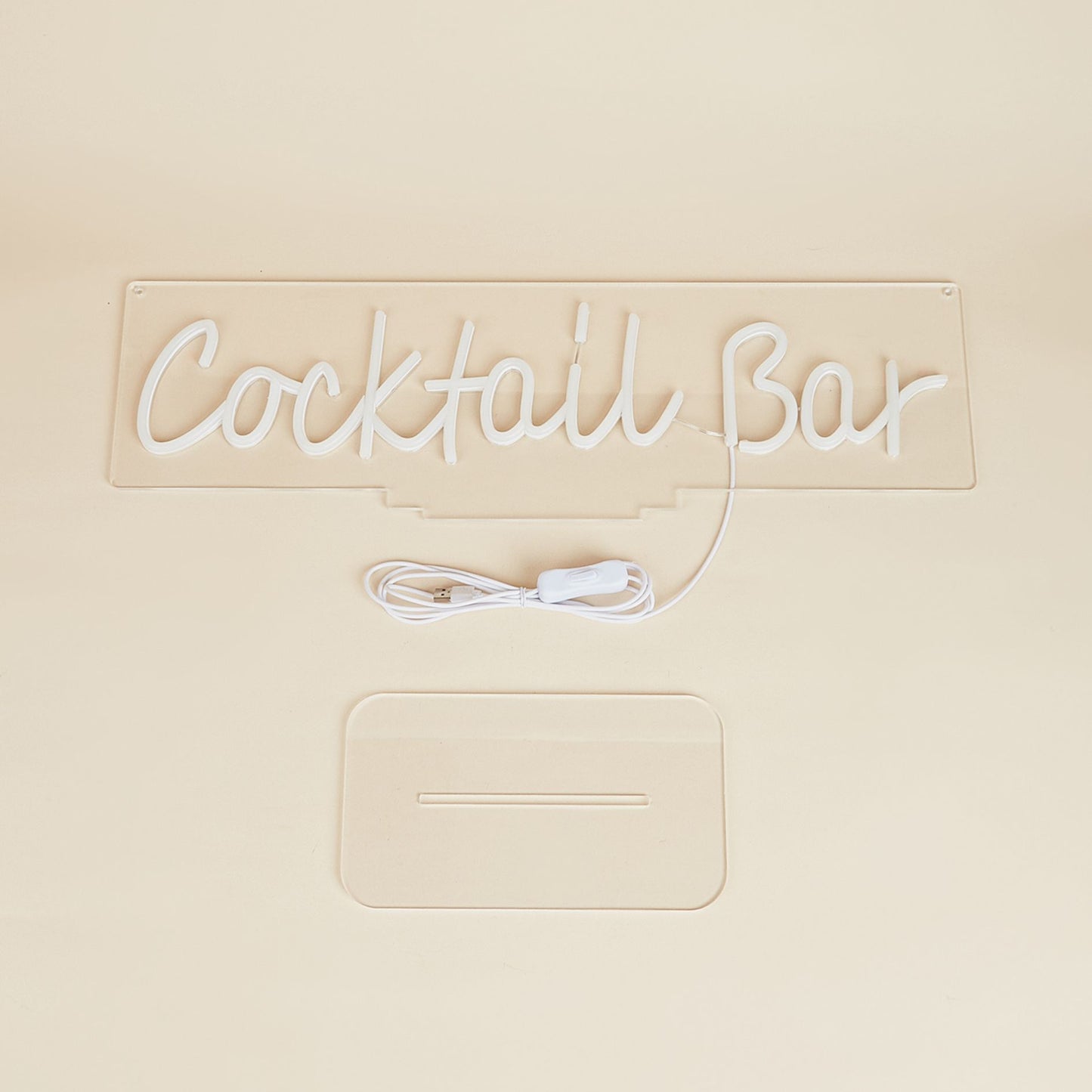 Cocktail Bar White LED Neon Sign